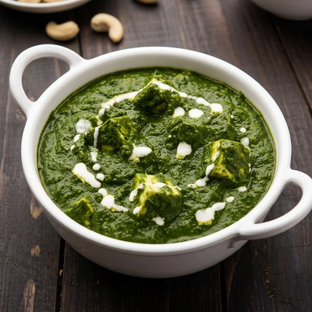 Palak paneer - homemade cottage cheese cooked with fresh spinach at Dawat India Restaurant in Regina, SK