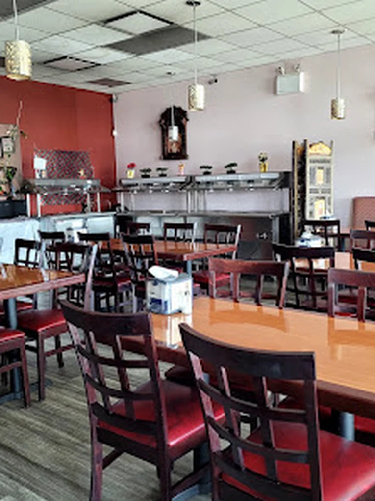 Dining room and buffet counter at Dawat India Restaurant in Regina, SK