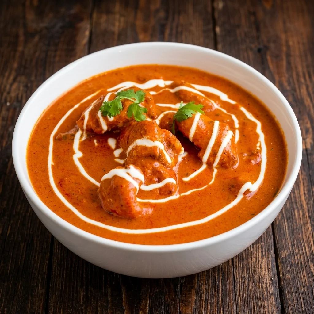Butter chicken at Dawat India Restaurant Regina – rich, creamy tomato-based North Indian curry